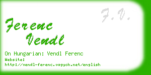 ferenc vendl business card